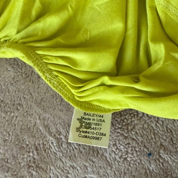 Bailey 44 Neon Yellow Ruched Blouse - Picture 10 of 11